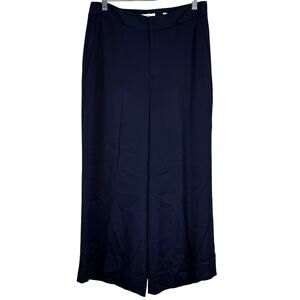 Vince Women's Triacetate Polyester Blend Wide Leg Pants Navy Blue Size 8 NWT